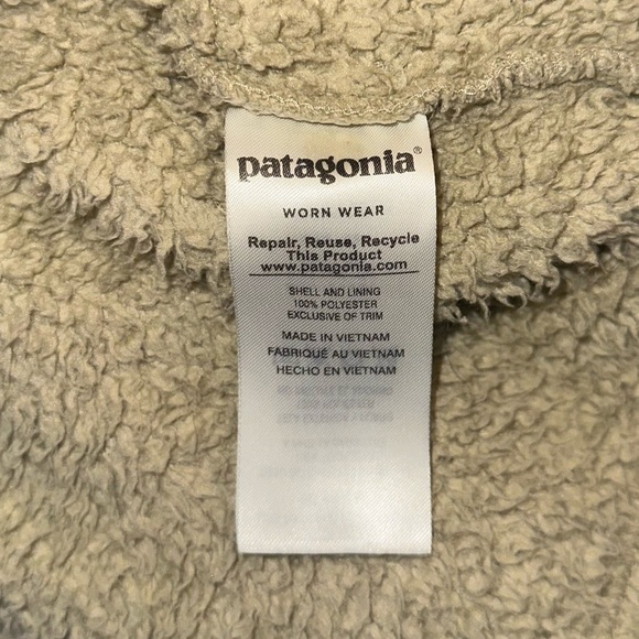Patagonia Los Gatos 1/4 Zip Pullover Soft Teddy Fleece Sweatshirt Khaki Tan Sz M - Picture 10 of 12